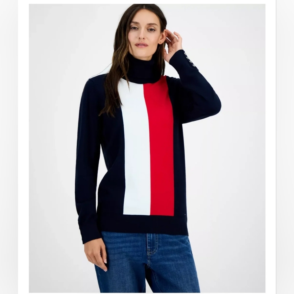 Tommy Hilfiger Tricolor Turtleneck Sweater